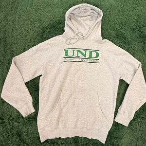 90s University North Dakota Gray Pullover Sweatshirt Heavy Duty Sz Medium